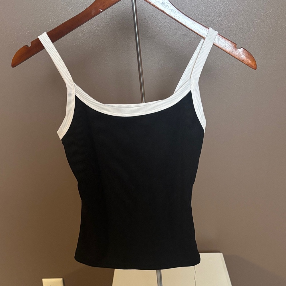 SHEIN Black Camisole with White Trim